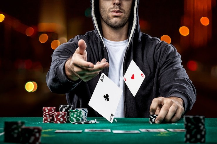 Pretty Gaming blackjack table shoe and dealer during gameplay